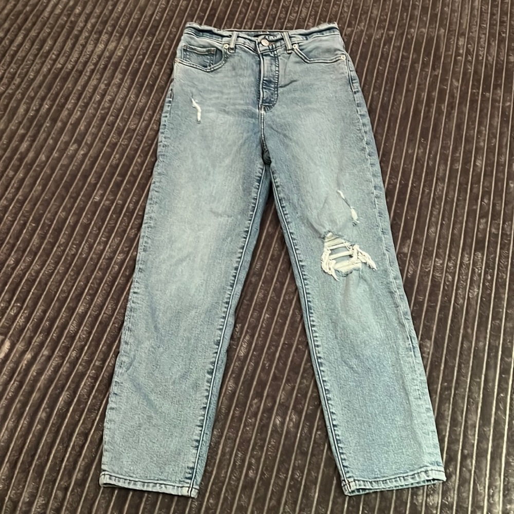 Express super hi rise mom jeans
